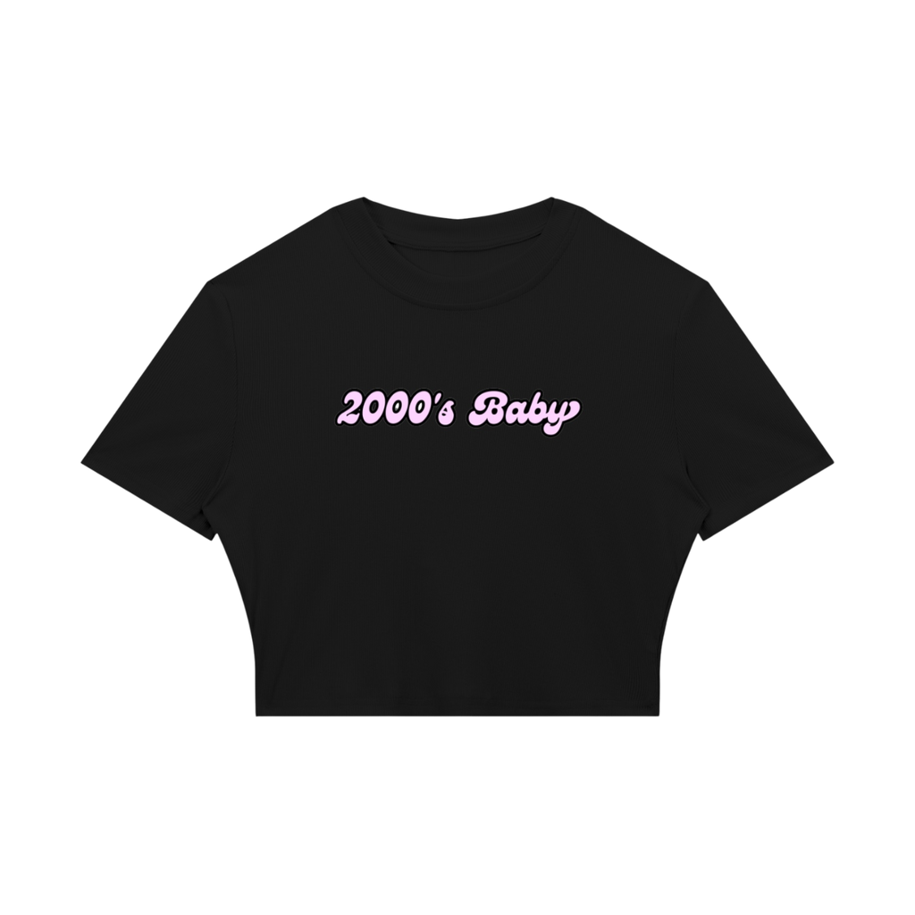 2000's BABY RIBBED CROPPED TEE