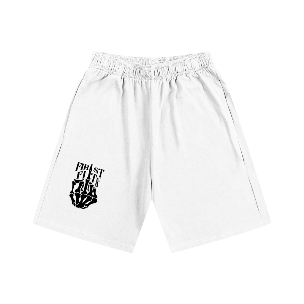 SKELETON COTTON SHORTS- WHITE