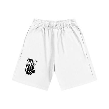 SKELETON COTTON SHORTS- WHITE