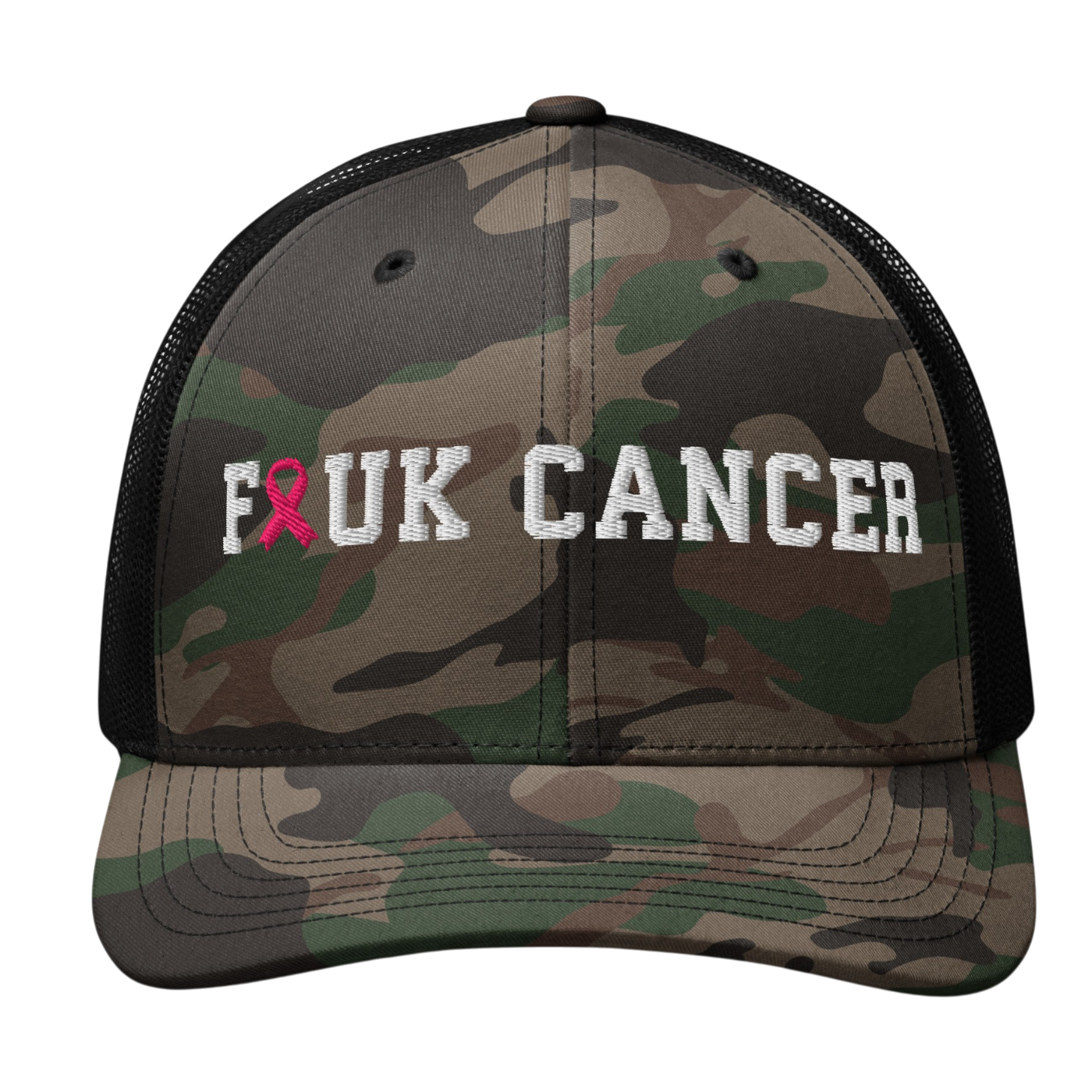 CAMOUFLAGUE FAUK CANCER HAT