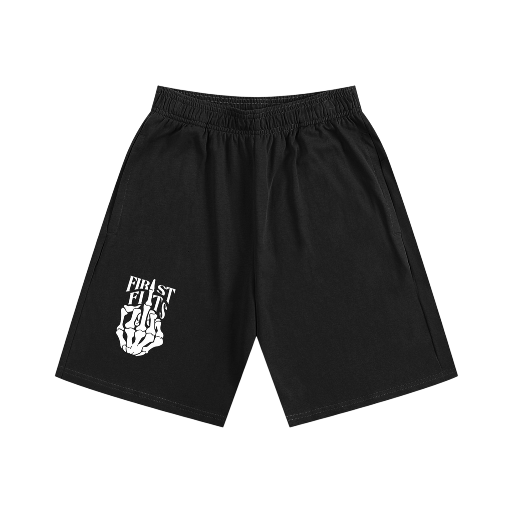 SKELETON COTTON SHORTS- BLACK