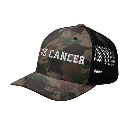 CAMOUFLAGUE FAUK CANCER HAT