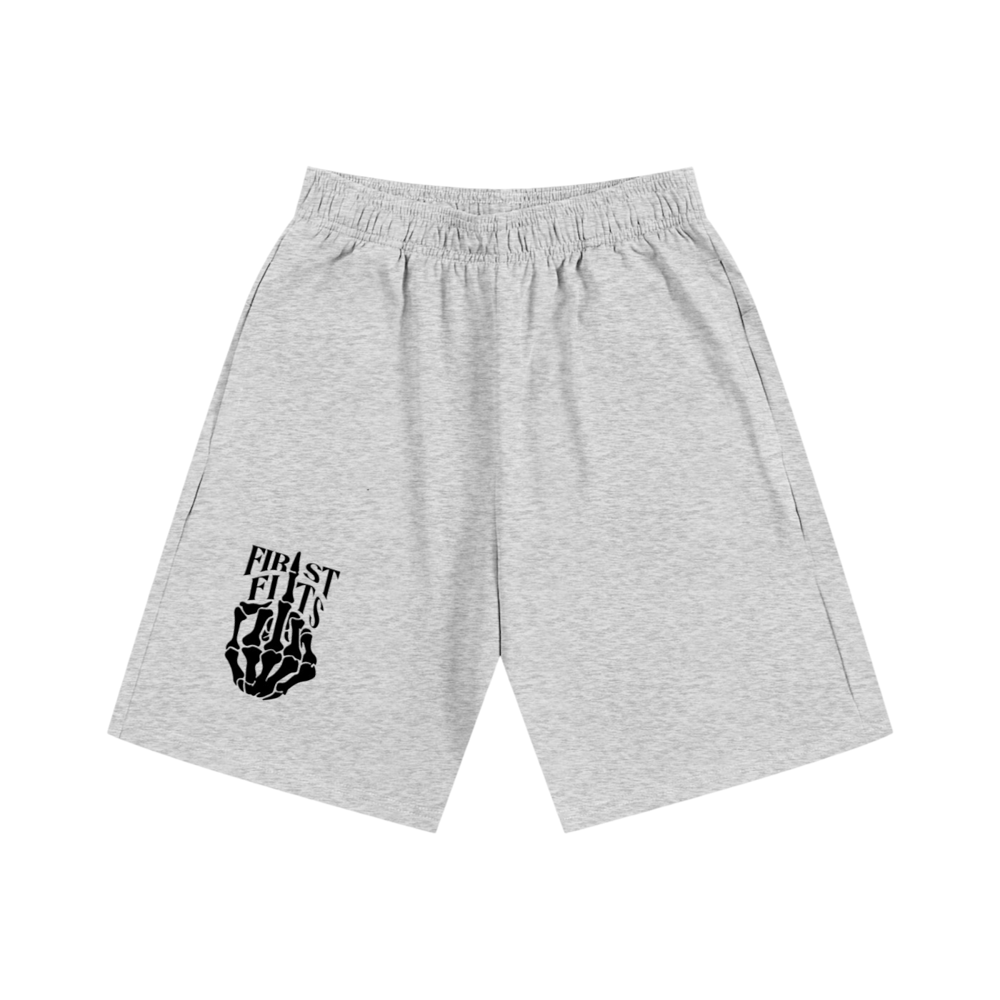 SKELETON COTTON SHORTS- GRAY