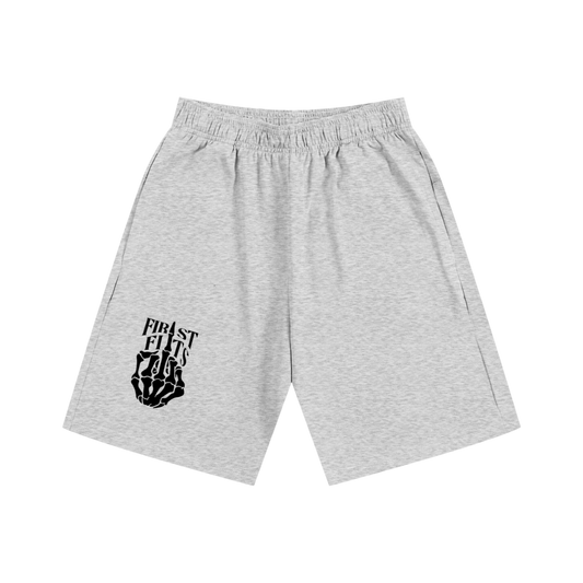 SKELETON COTTON SHORTS- GRAY