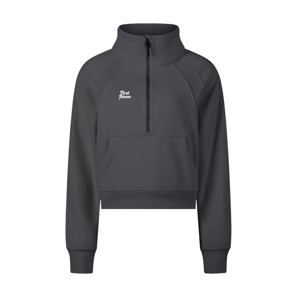 FIRST FITNESS CROPPED HALF-ZIP SWEATSHIRT