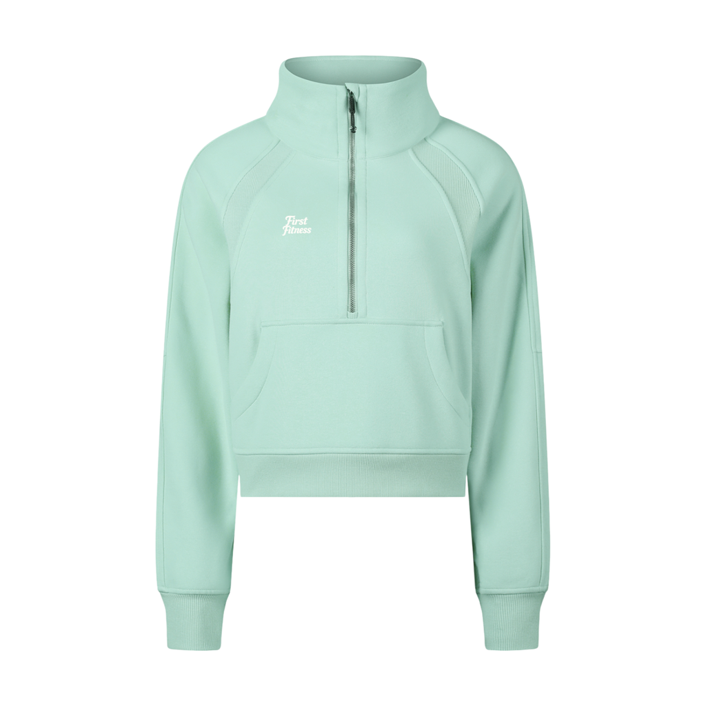 FIRST FITNESS CROPPED HALF-ZIP SWEATSHIRT