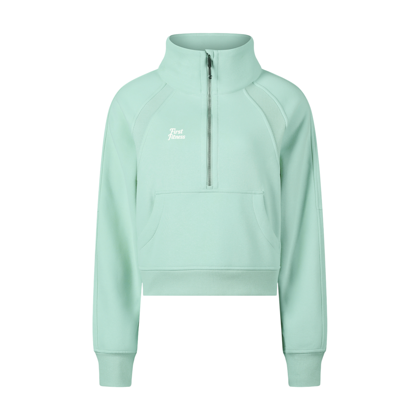 FIRST FITNESS CROPPED HALF-ZIP SWEATSHIRT