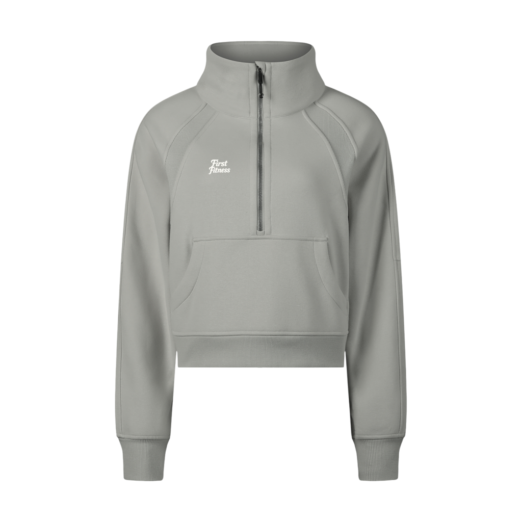 FIRST FITNESS CROPPED HALF-ZIP SWEATSHIRT